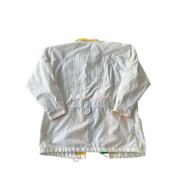 Vintage Braefair Sport Sailing Jacket Men's Medium White Yellow Nautical Windbre - Picture 8 of 8